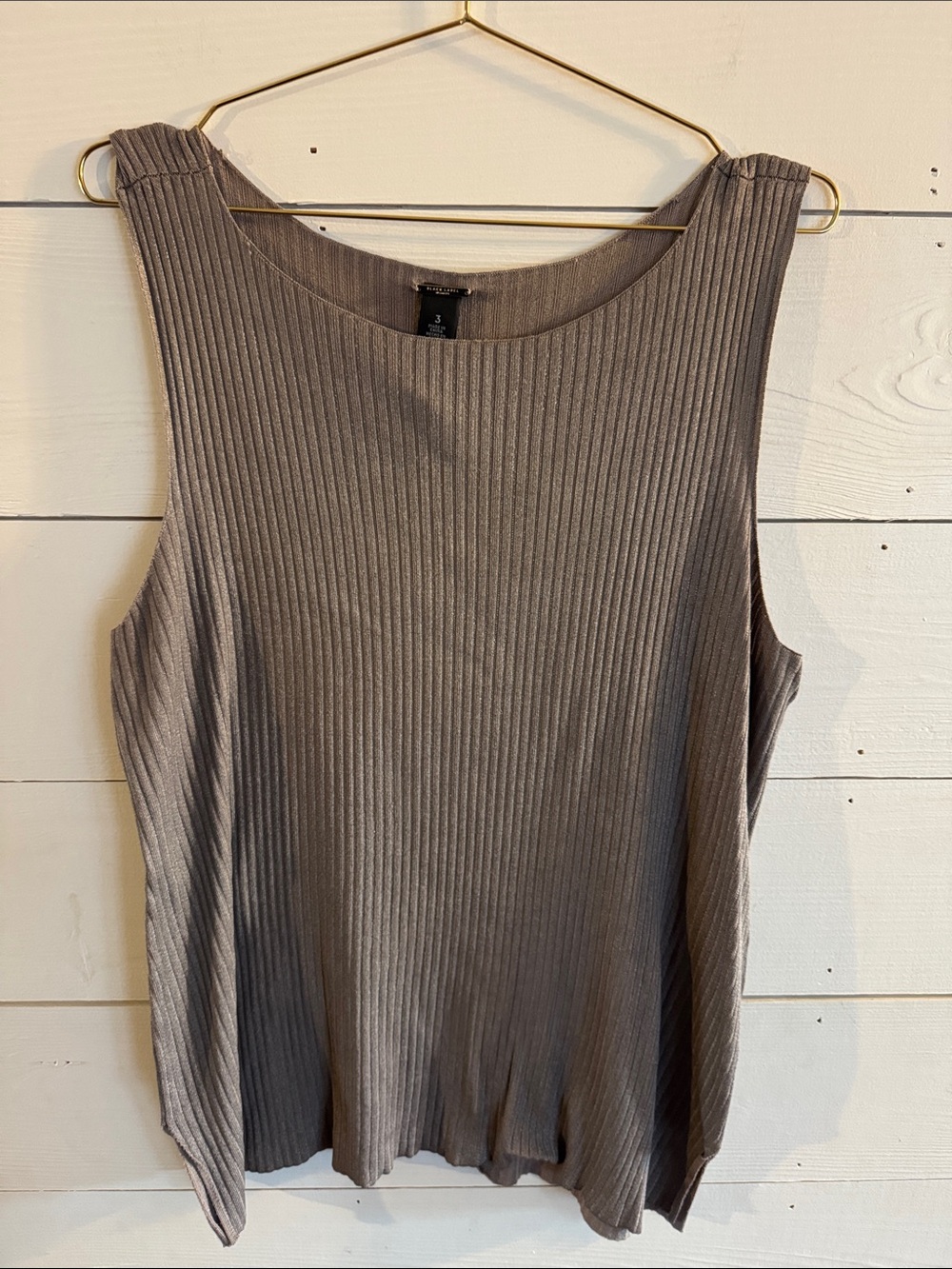 Chico's Ribbed Tank Top in Taupe Brown